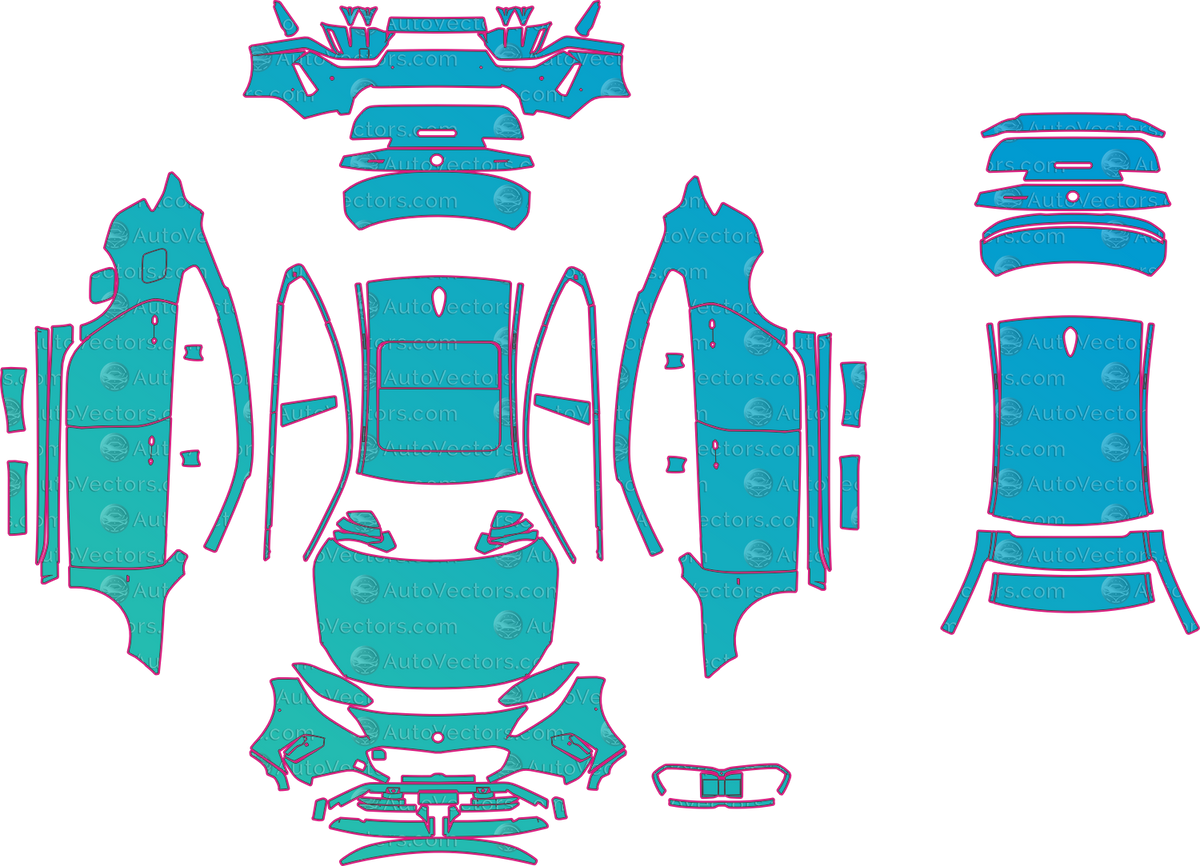 BMW 2 Series Gran Coupe F74 M Sport XDrive (From 2025) Hatchback pre-cut PPF pattern layout