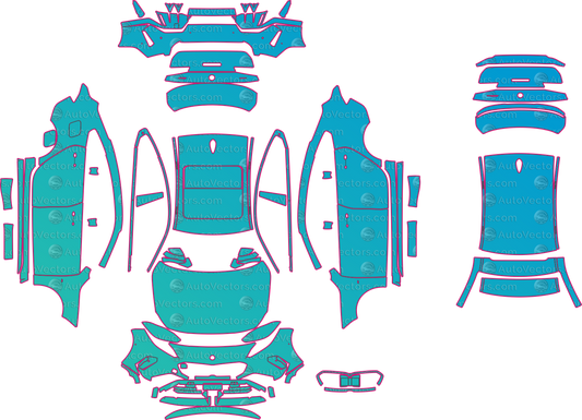 BMW 2 Series Gran Coupe F74 M Sport XDrive (From 2025) Hatchback pre-cut PPF pattern layout