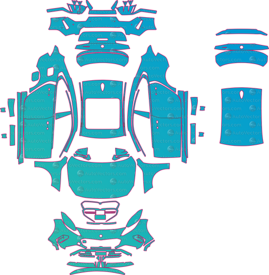 BMW 2 Series Gran Coupe M Sport V2 (From 2025) Hatchback pre-cut PPF pattern layout