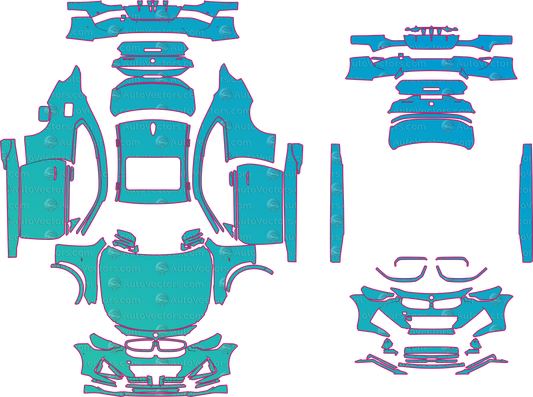 BMW 2 Series M240I (From 2022) Coupe pre-cut PPF pattern layout