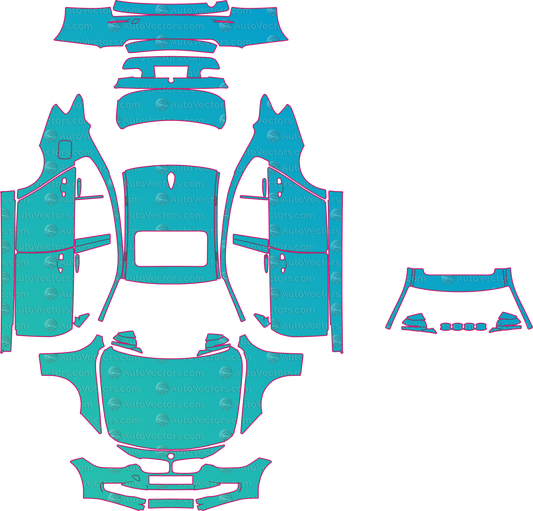 BMW 3 Series Base (From 2012) Sedan pre-cut PPF pattern layout