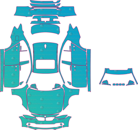 BMW 3 Series Base LCI (From 2015) Sedan pre-cut PPF pattern layout