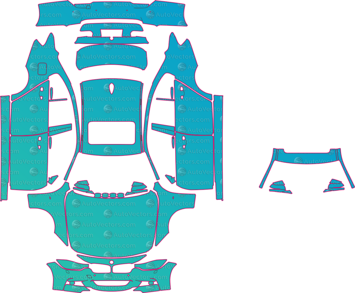 BMW 3 Series M Sport (From 2012) Sedan pre-cut PPF pattern layout
