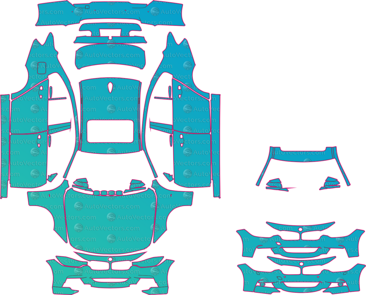 BMW 3 Series M Sport LCI (From 2015) Sedan pre-cut PPF pattern layout
