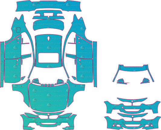 BMW 3 Series M Sport LCI (From 2015) Sedan pre-cut PPF pattern layout
