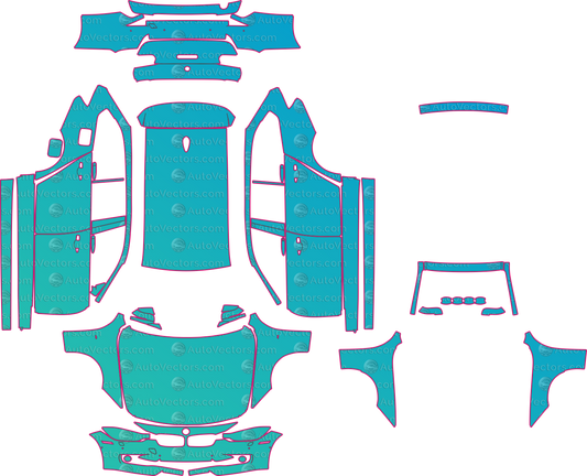 BMW 3 Series F31 (From 2013) Touring Pre-Cut PPF Pattern Templates – pre-cut PPF pattern templates, digital download vector files (CDR, AI, PDF, DXF, SVG)