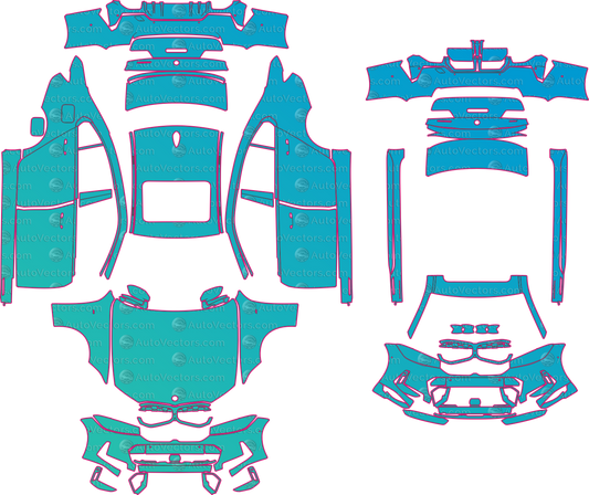 BMW 3 Series G20 M340 (From 2023) Sedan – pre-cut PPF pattern templates, instant digital download vector cut files (CDR, AI, PDF, SVG)