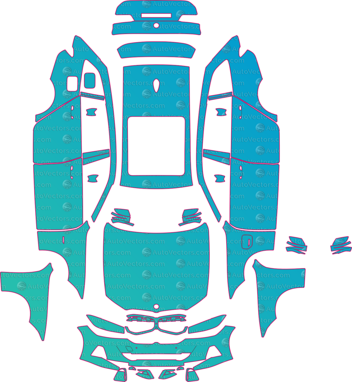 BMW 3 Series G21 330E Sport (From 2023) Touring – pre-cut PPF pattern templates, instant digital download vector cut files (CDR, AI, PDF, SVG)