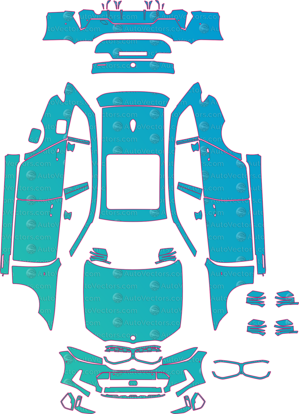 BMW 3 Series G21 M Sport (From 2023) Touring – pre-cut PPF pattern templates, instant digital download vector cut files (CDR, AI, PDF, SVG)