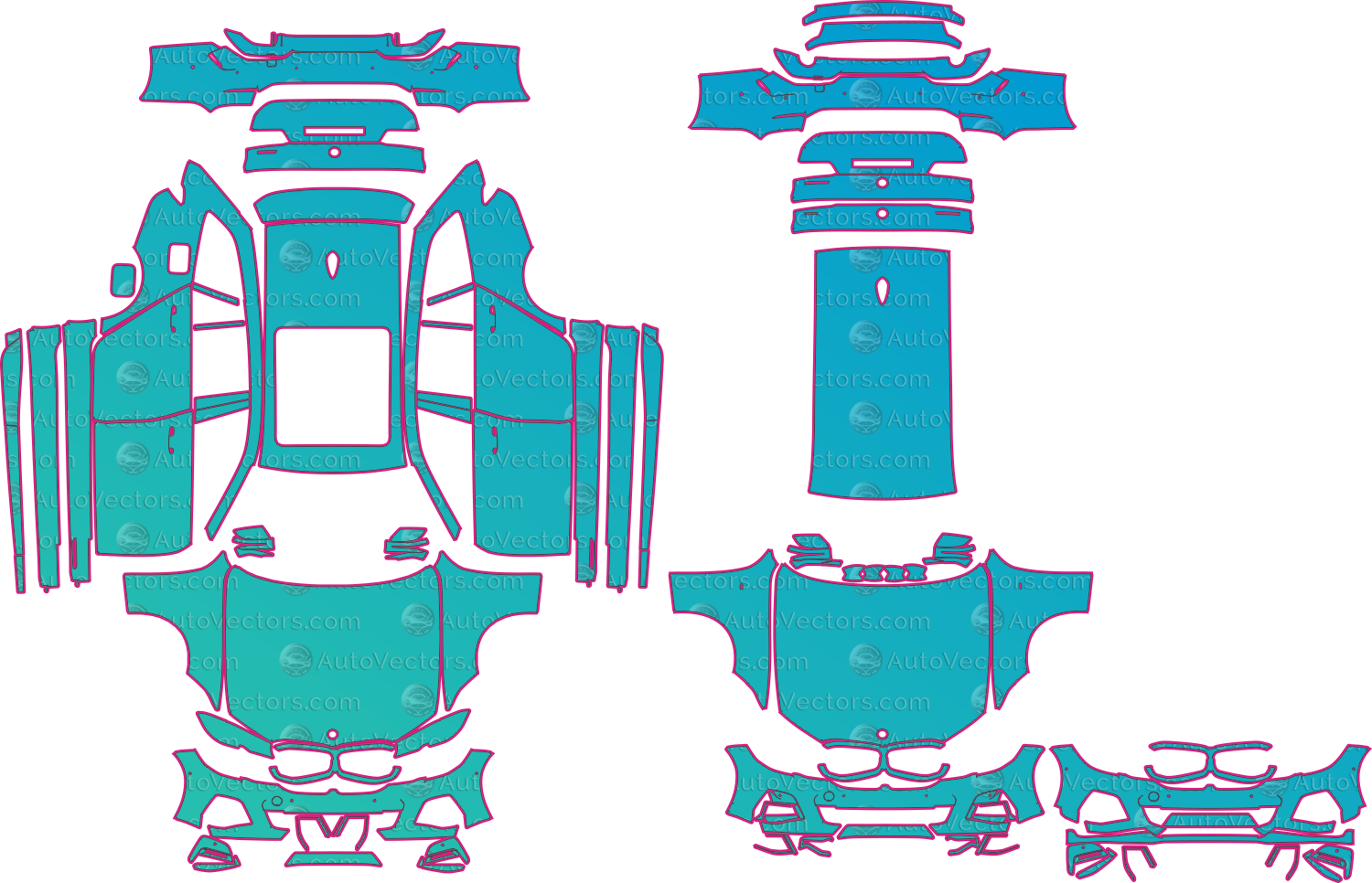 BMW 3 Series G21 M Sport Pre-LCI (From 2020) Touring Pre-Cut PPF Pattern Templates – pre-cut PPF pattern templates, digital download vector files (CDR, AI, PDF, DXF, SVG)