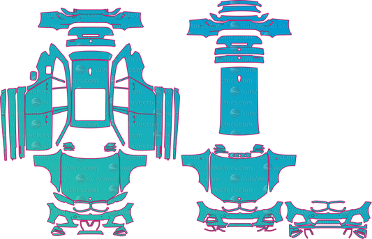 BMW 3 Series G21 M Sport Pre-LCI (From 2020) Touring Pre-Cut PPF Pattern Templates – pre-cut PPF pattern templates, digital download vector files (CDR, AI, PDF, DXF, SVG)