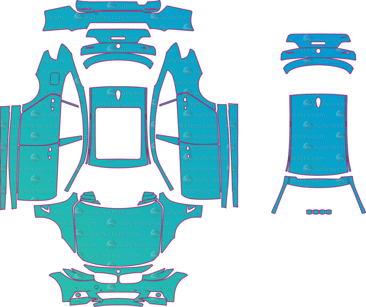 BMW 3 Series M Sport gran turismo (From 2013) Hatchback pre-cut PPF pattern layout