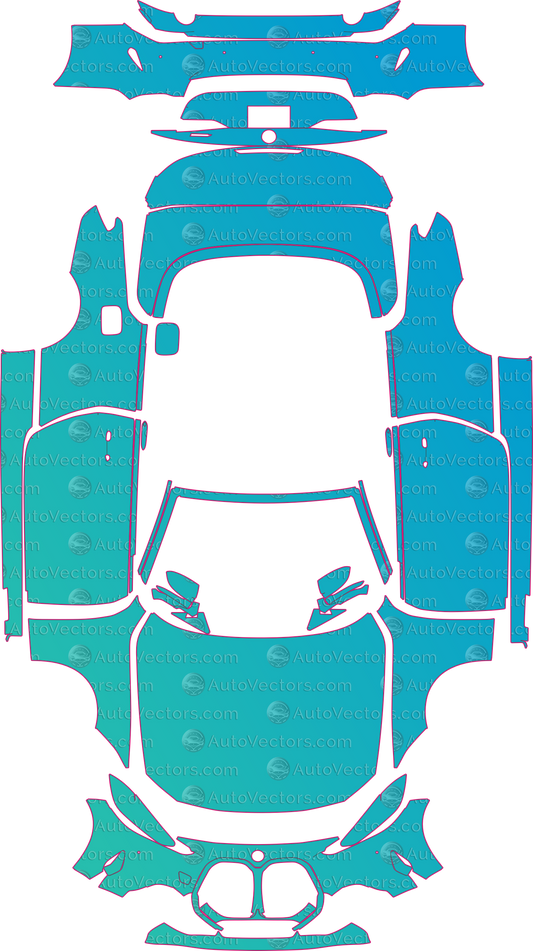 BMW 4 Series Sport (From 2021) Convertible pre-cut PPF pattern layout