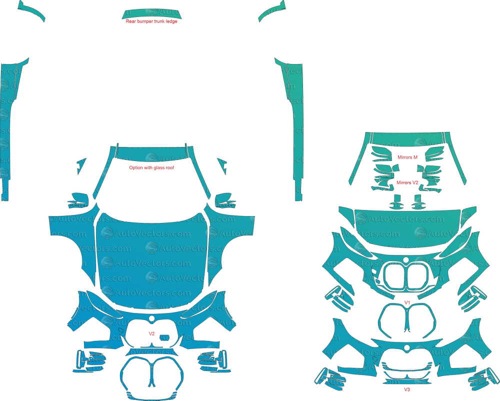 BMW 4 Series M Sport G22 (From 2021) Coupe pre-cut PPF vector template download