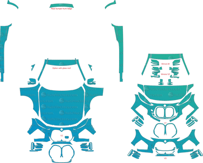 BMW 4 Series M Sport G22 (From 2021) Coupe pre-cut PPF vector template download