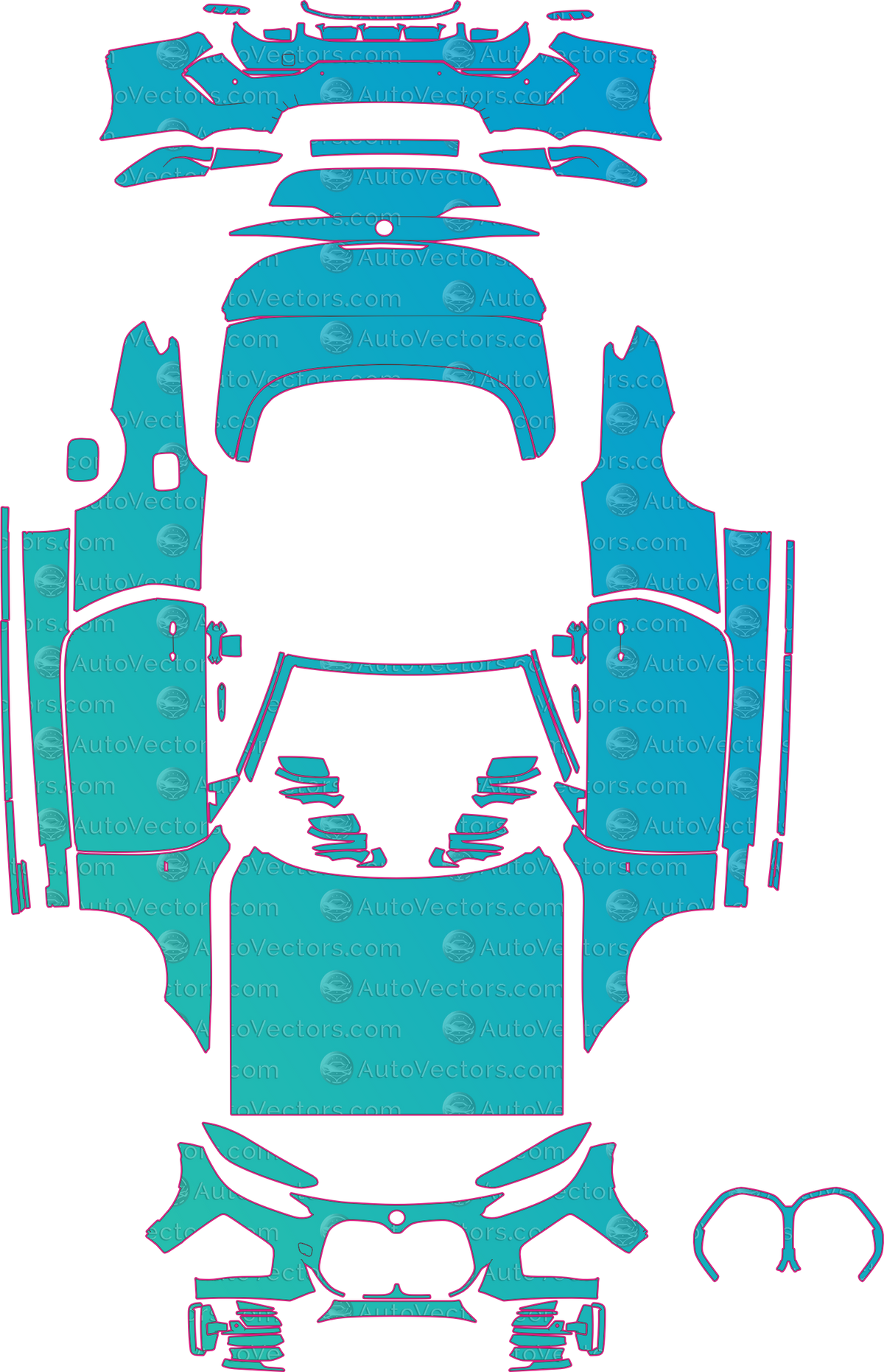 BMW 4 Series M440I (From 2020) Convertible pre-cut PPF pattern layout