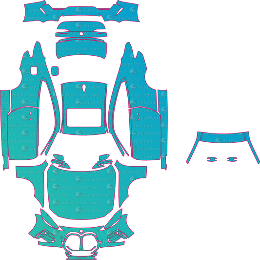BMW 4 Series M440I (From 2021) Coupe pre-cut PPF pattern layout