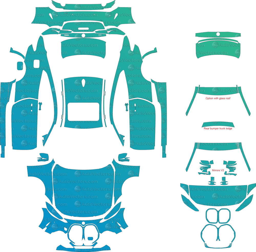 BMW 4 Series Sport Coupe G22 (From 2020) Coupe pre-cut PPF vector template download