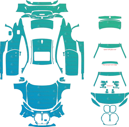 BMW 4 Series Sport Coupe G22 (From 2020) Coupe pre-cut PPF vector template download