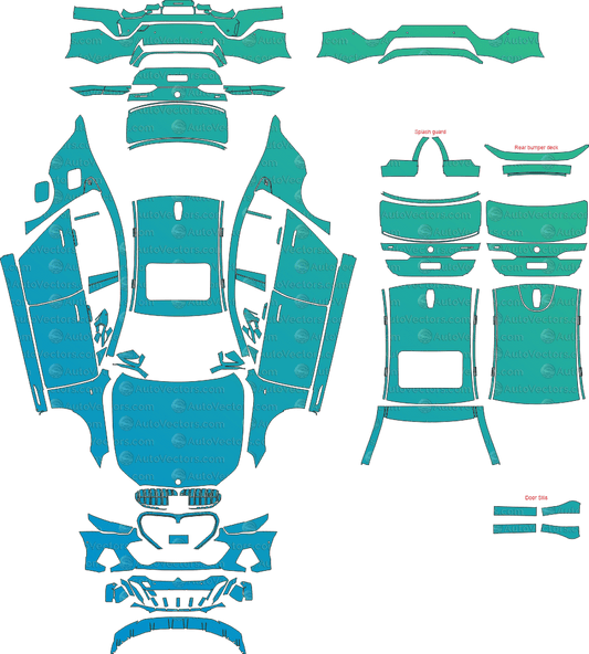 BMW 5 Series M Sport G60 (From 2024) Sedan pre-cut PPF vector template download