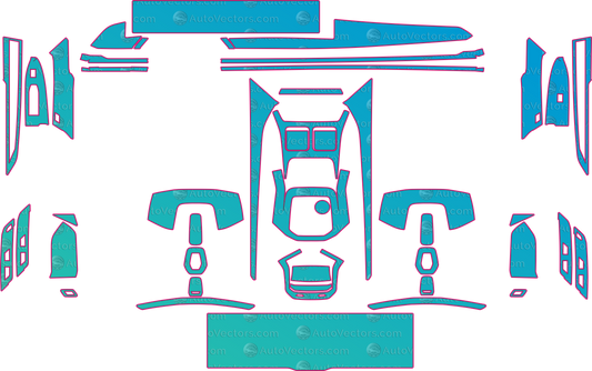 BMW 7 Series (From 2024) Sedan Interior Pre-Cut PPF Pattern Templates – interior pre-cut PPF pattern templates, digital download vector files (CDR, AI, PDF, DXF, SVG)