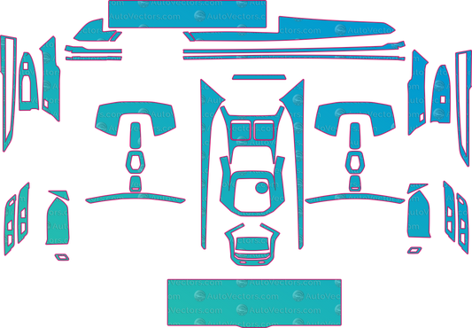 BMW 7 SERIES G70 750e xDrive (From 2023) Sedan Interior Pre-Cut PPF Pattern Templates – interior pre-cut PPF pattern templates, digital download vector files (CDR, AI, PDF, DXF, SVG)