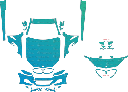 BMW 8 Series M850i / M Sport G15 (From 2018) Coupe pre-cut PPF vector template download