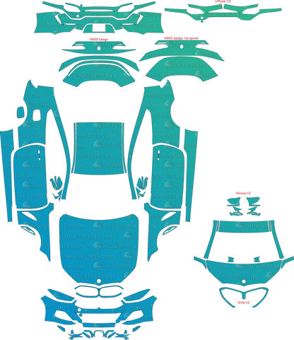 BMW 8 Series M850i / M Sport G15 (From 2018) Coupe pre-cut PPF vector template download