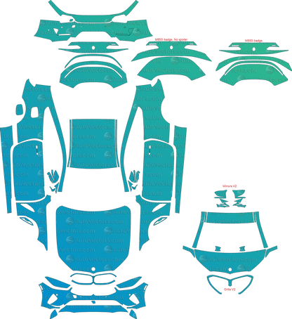 BMW 8 Series Sport Line G15 (From 2020) Coupe pre-cut PPF vector template download