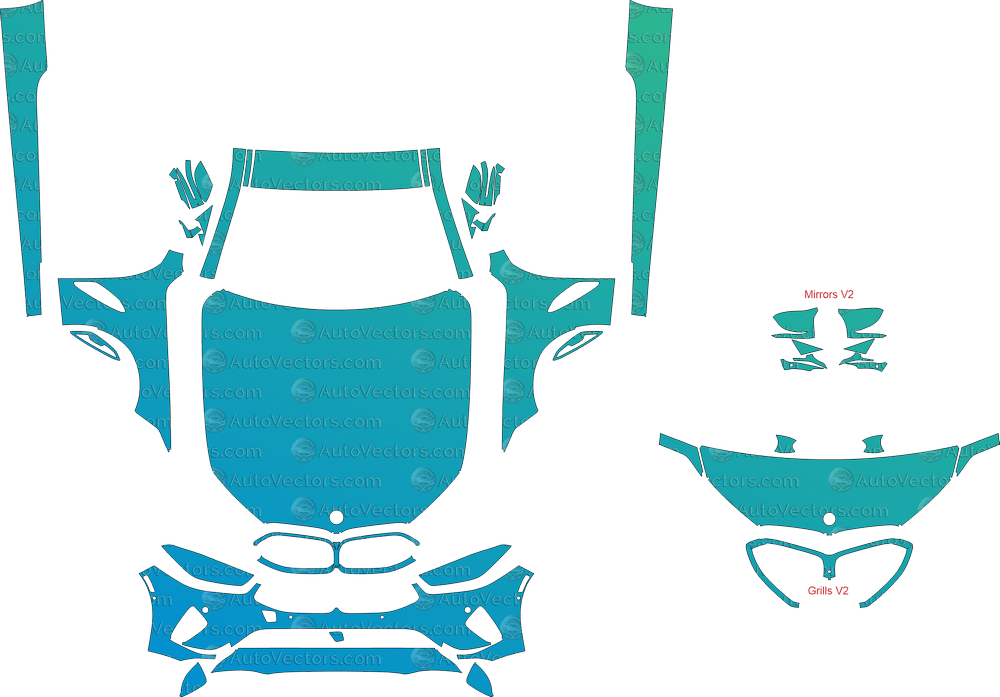 BMW 8 Series Sport Line G15 (From 2020) Coupe pre-cut PPF vector template download