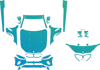 BMW 8 Series Sport Line G15 (From 2020) Coupe pre-cut PPF vector template download