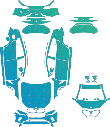 BMW 8 Series Sport Line G16 (From 2020) Gran Coupe pre-cut PPF vector template download