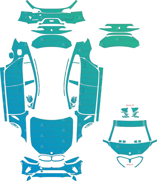 BMW 8 Series Sport Line G16 (From 2020) Gran Coupe pre-cut PPF vector template download