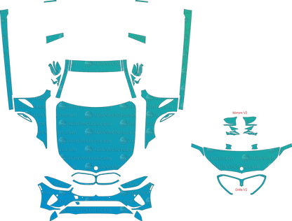 BMW 8 Series Sport Line G16 (From 2020) Gran Coupe pre-cut PPF vector template download