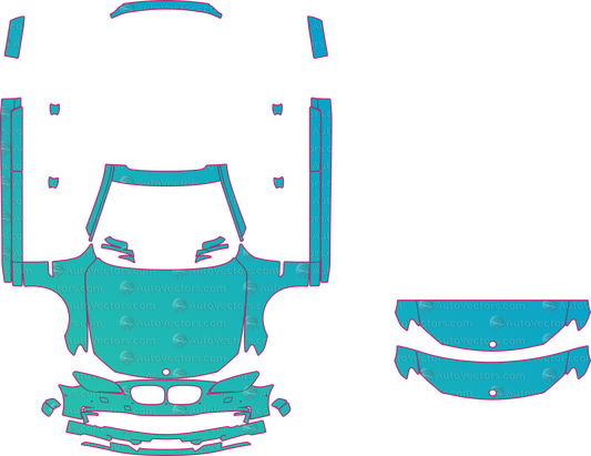 BMW Alpina B7 F01 Base (From 2013) Sedan – pre-cut PPF pattern templates, instant digital download vector cut files (CDR, AI, PDF, SVG)