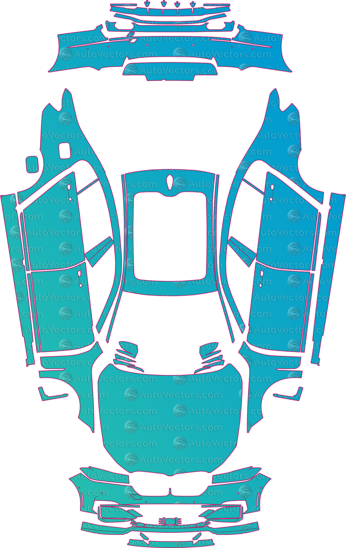 BMW Alpina B7 G12 (From 2022) Sedan – pre-cut PPF pattern templates, instant digital download vector cut files (CDR, AI, PDF, SVG)