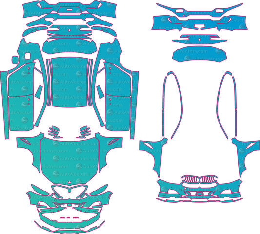 BMW Alpina B8 Grand Coupe G16 (From 2023) Coupe – pre-cut PPF pattern templates, instant digital download vector cut files (CDR, AI, PDF, SVG)