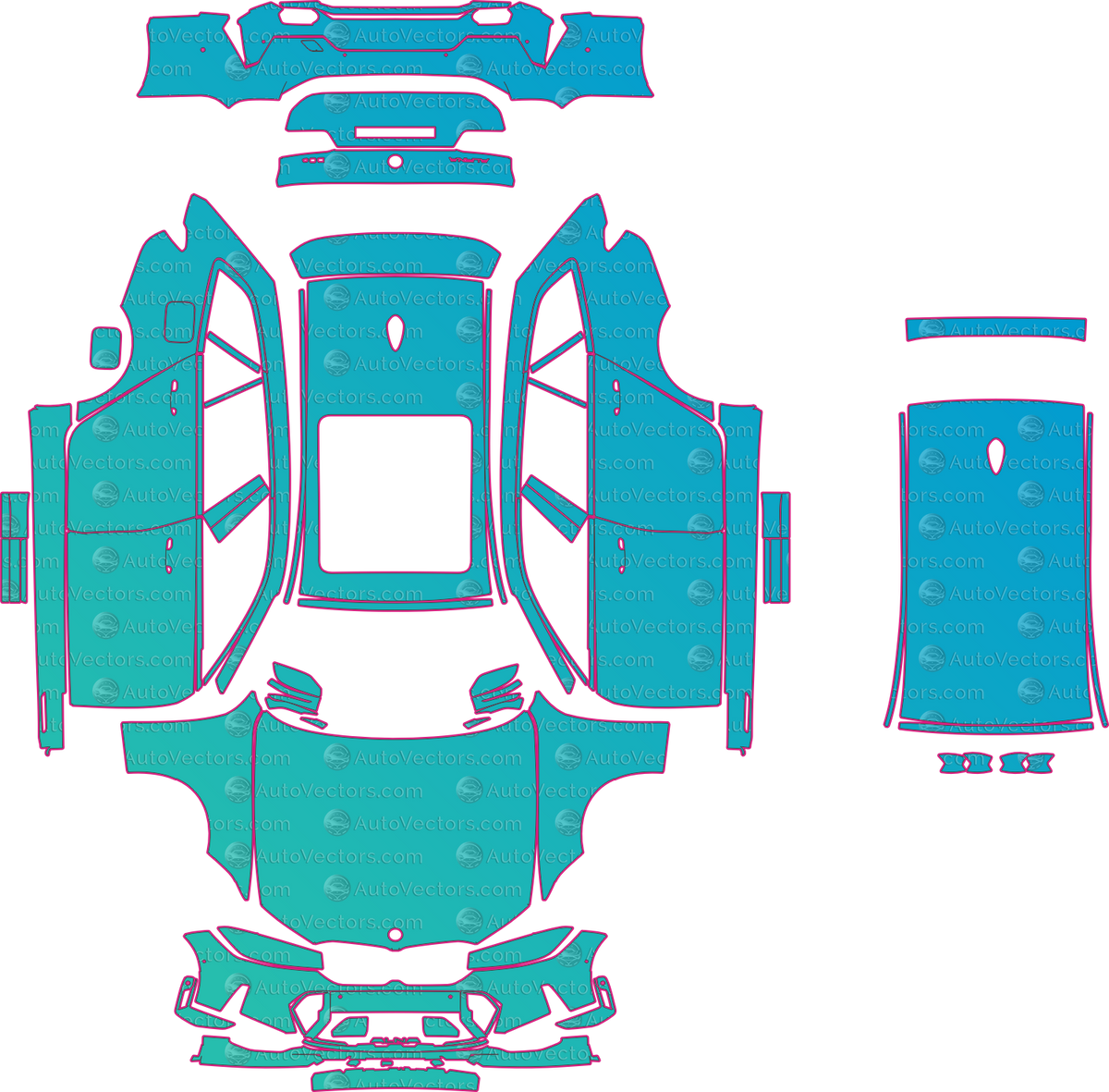 BMW Alpina D3S G21 (From 2023) Touring – pre-cut PPF pattern templates, instant digital download vector cut files (CDR, AI, PDF, SVG)