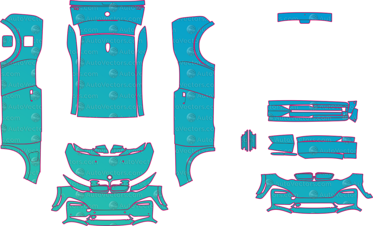 BMW i3 Base (From 2020) Hatchback pre-cut PPF pattern layout