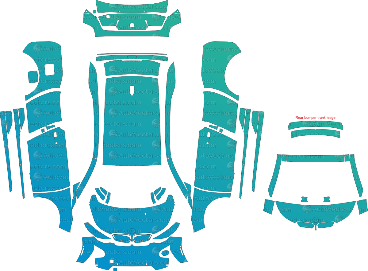 BMW i3 I01 (From 2014) Hatchback pre-cut PPF vector template download