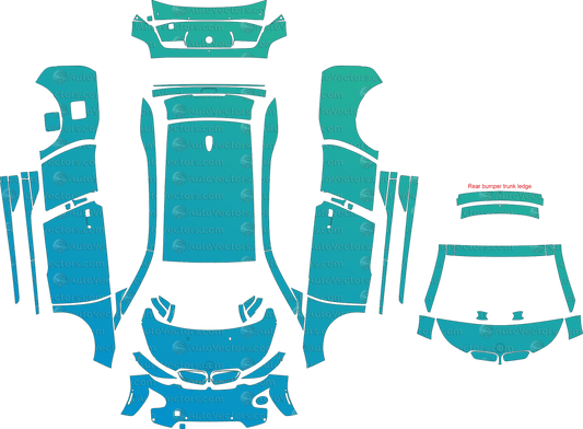 BMW i3 I01 (From 2014) Hatchback pre-cut PPF vector template download