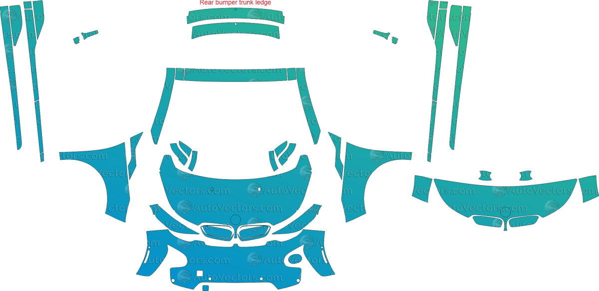 BMW i3 I01 (From 2014) Hatchback pre-cut PPF vector template download