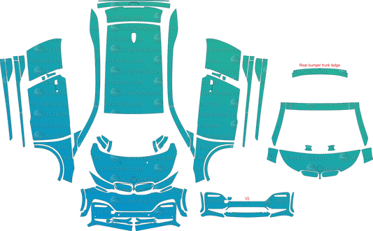 BMW i3s I01 LCI (From 2018) Hatchback pre-cut PPF vector template download