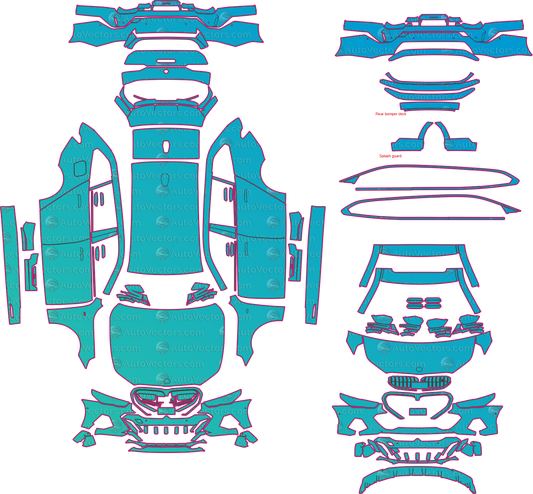 BMW i5 M60 M Sport Touring (From 2024) Pre-Cut PPF Pattern Templates – pre-cut PPF pattern templates, digital download vector files (CDR, AI, PDF, DXF, SVG)