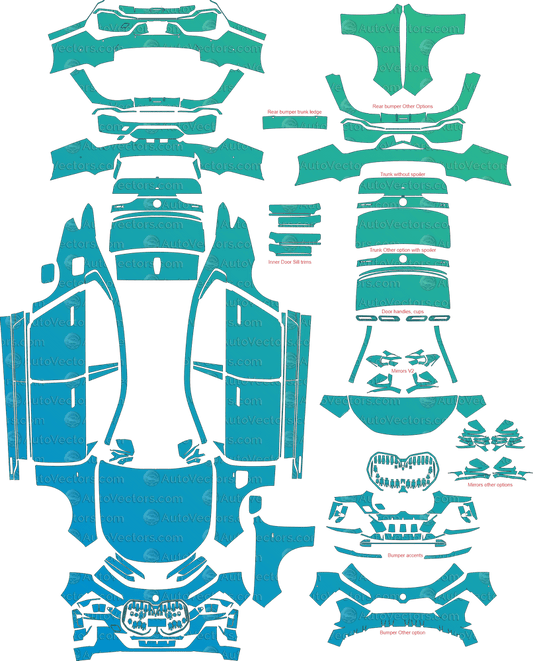 BMW i7 M Sport G70 (From 2023) Sedan pre-cut PPF vector template download