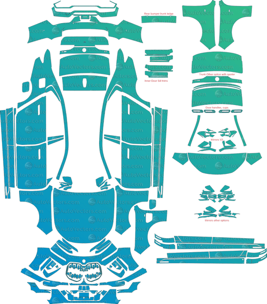 BMW i7 M70 xDrive G70 (From 2023) – M Performance Sedan pre-cut PPF vector template download