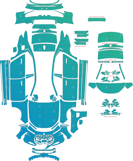 BMW i7 X - Line G70 (From 2023) Sedan pre-cut PPF vector template download