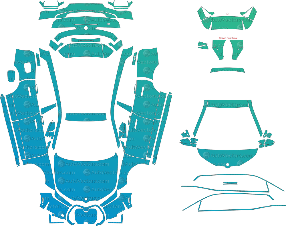 BMW iX Base i20 (From 2022) SUV pre-cut PPF vector template download