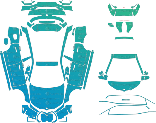 BMW iX Base i20 (From 2022) SUV pre-cut PPF vector template download
