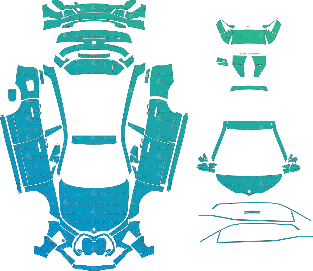 BMW iX M60 Sport i20 (From 2022) SUV pre-cut PPF vector template download